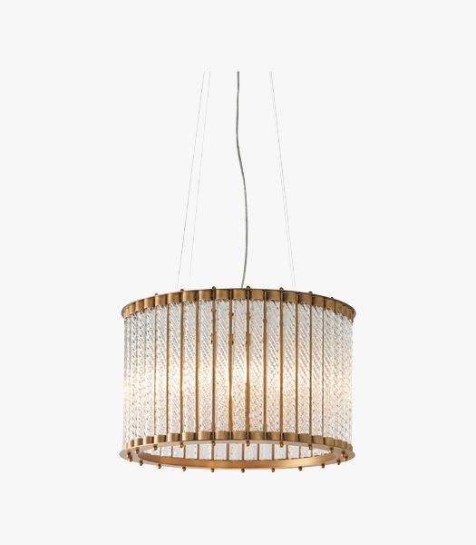 Charlotte Ribbed Glass Heritage Pendant in Gold