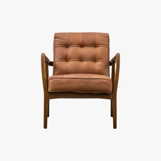 Brad Leather Armchair in Vintage Brown