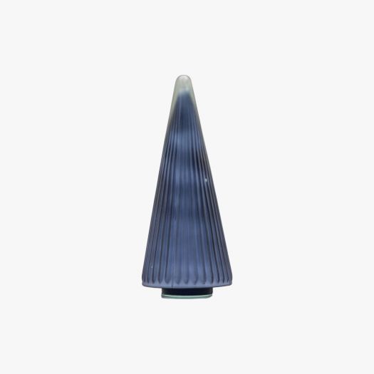 Tiveden Ribbed Tree in Black Frosted Glass Small