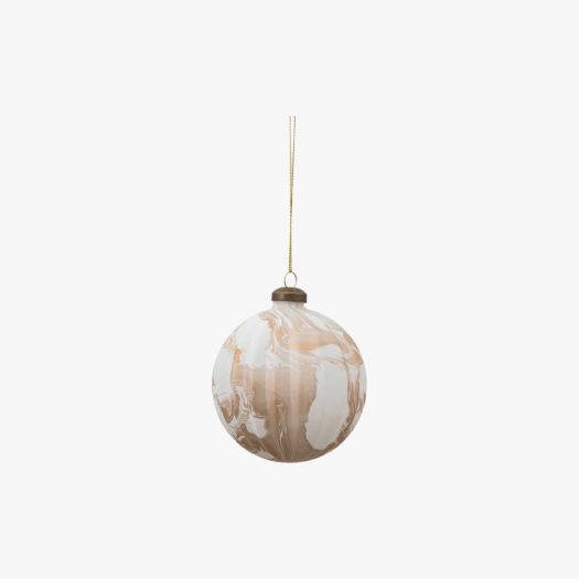 Swirly Marbled Bronze Bauble - Set of 3