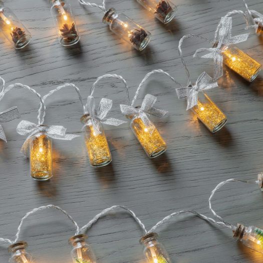 Seco 10 LED String with Gold Glitter in Jars