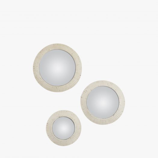 Bubbly Convex Mirror in White Set of 3
