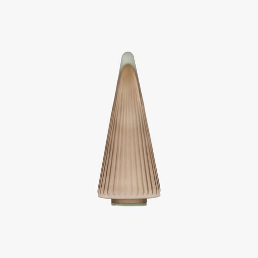 Tiveden Ribbed Tree in Brown Frosted Glass Small