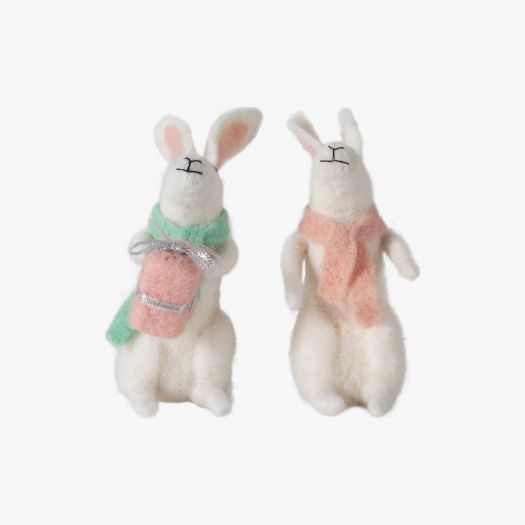 Jack and Jill Gifting Hares in White - Set of 2