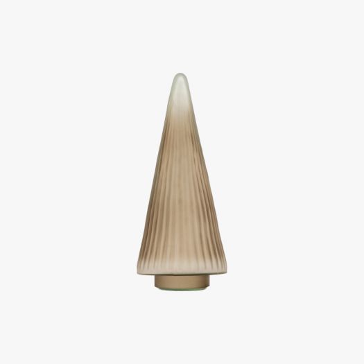 Tiveden Ribbed Tree in Brown Frosted Glass Large