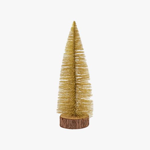 Golden Brush Tree with 10 LED Lights, Small