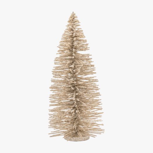 Decarie Glittered Brush Tree in Champagne, Large