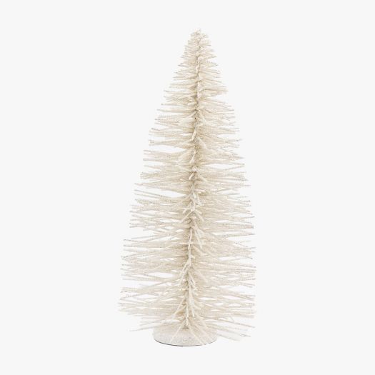 Decarie Glittered Brush Tree in White, Large