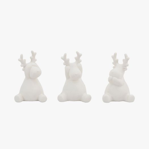 Jolly Reindeer with LED, Set of 3