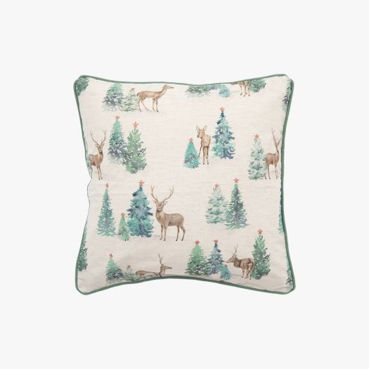 Watercolour Stag and Deer Cushion Cover