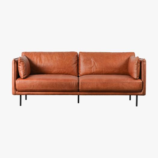 Stockton Brown Leather Sofa