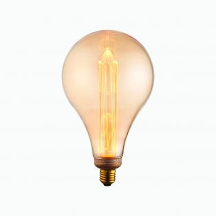 Ora Large LED globe shaped bulb with amber glass