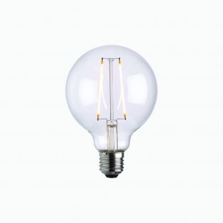 Ora LED globe shaped bulb with clear glass