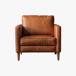 Citadel Leather Armchair in Vintage Brown
